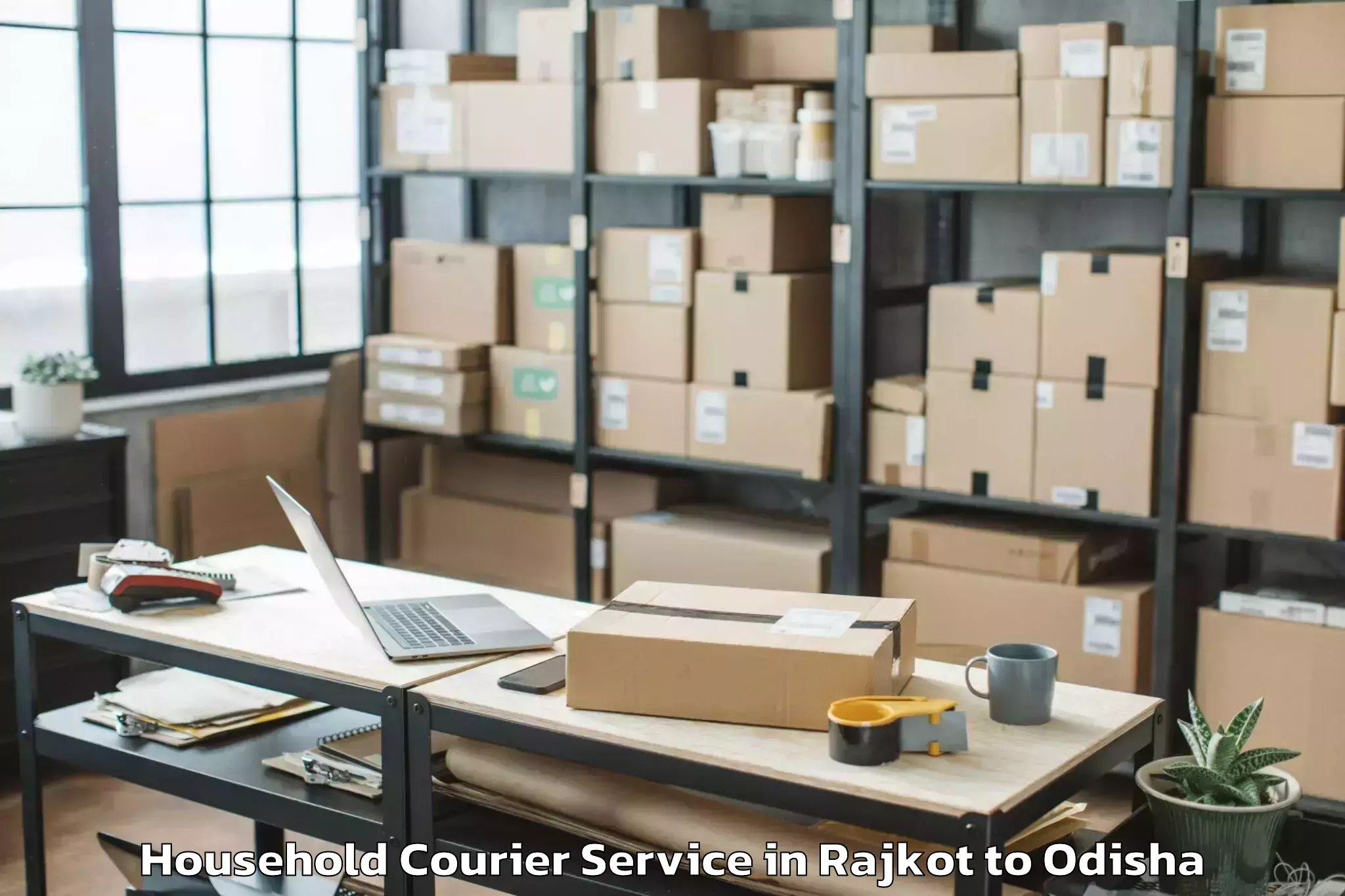 Trusted Rajkot to Burla Household Courier